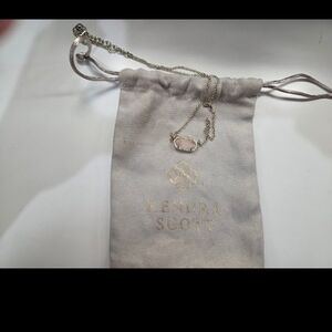 Kendra Scott Silver Necklace with Blush Stone